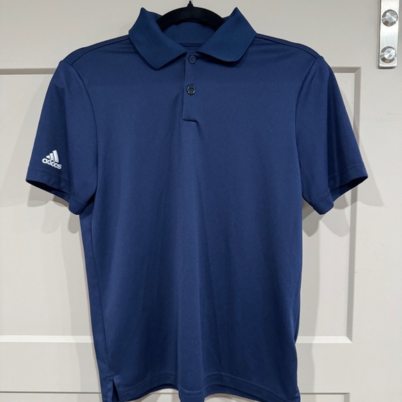 Adidas Youth/Teen GOLF Polo Shirt Regular Fit Short Sleeve - Dark Blue Size L - Picture 1 of 11
